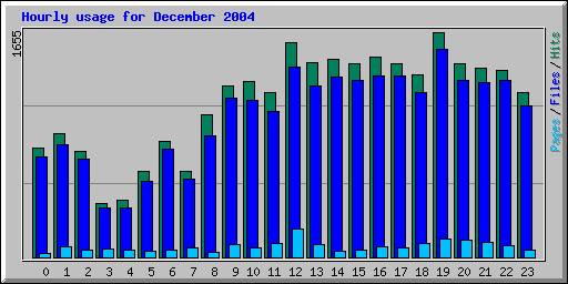 Hourly usage for December 2004